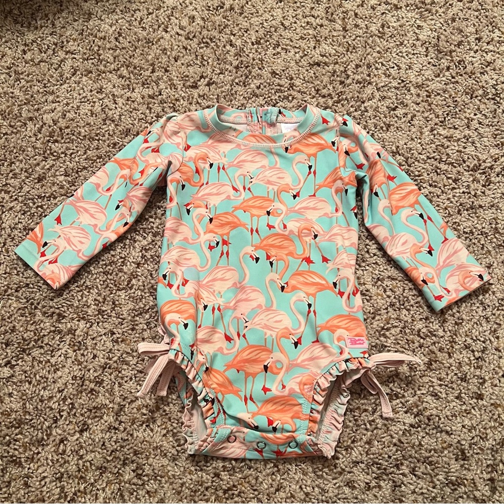 Ruffle Butts flamingo swimsuit - Picture 1 of 3